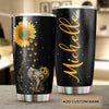 Camellia Personalized Cute Elephant And Sunflower Stainless Steel Tumbler-Double-Walled Insulated Cup With Lid Travel Mug