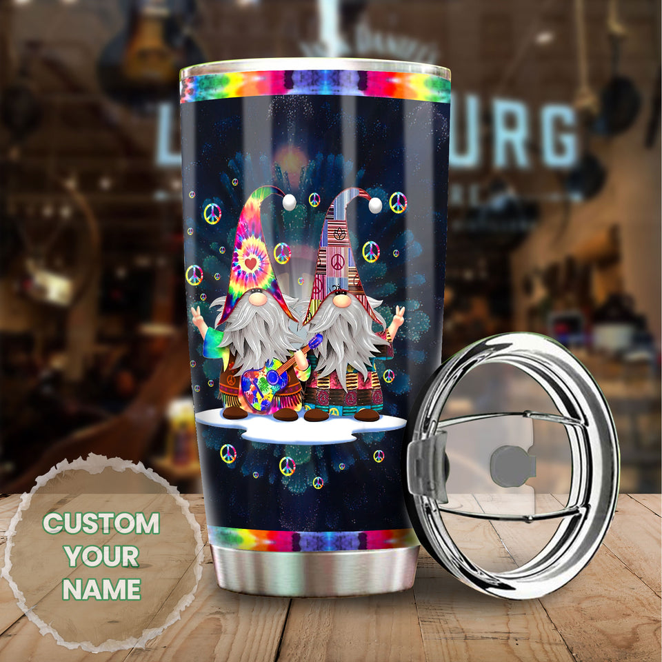 Camellia Personalized Hippie Gnomy Stainless Steel Tumbler-Double-Walled Insulation Travel Cup With Lid Gift For Chistmas 02