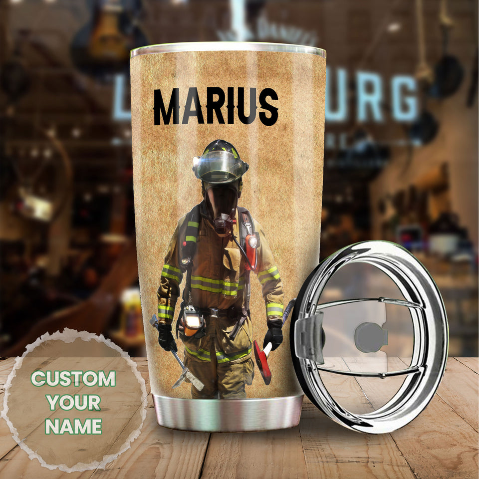 Camellia Personalized Firefighter Knowledge Stainless Steel Tumbler-Double-Walled Insulation Gift For Firefighter Fireman 01