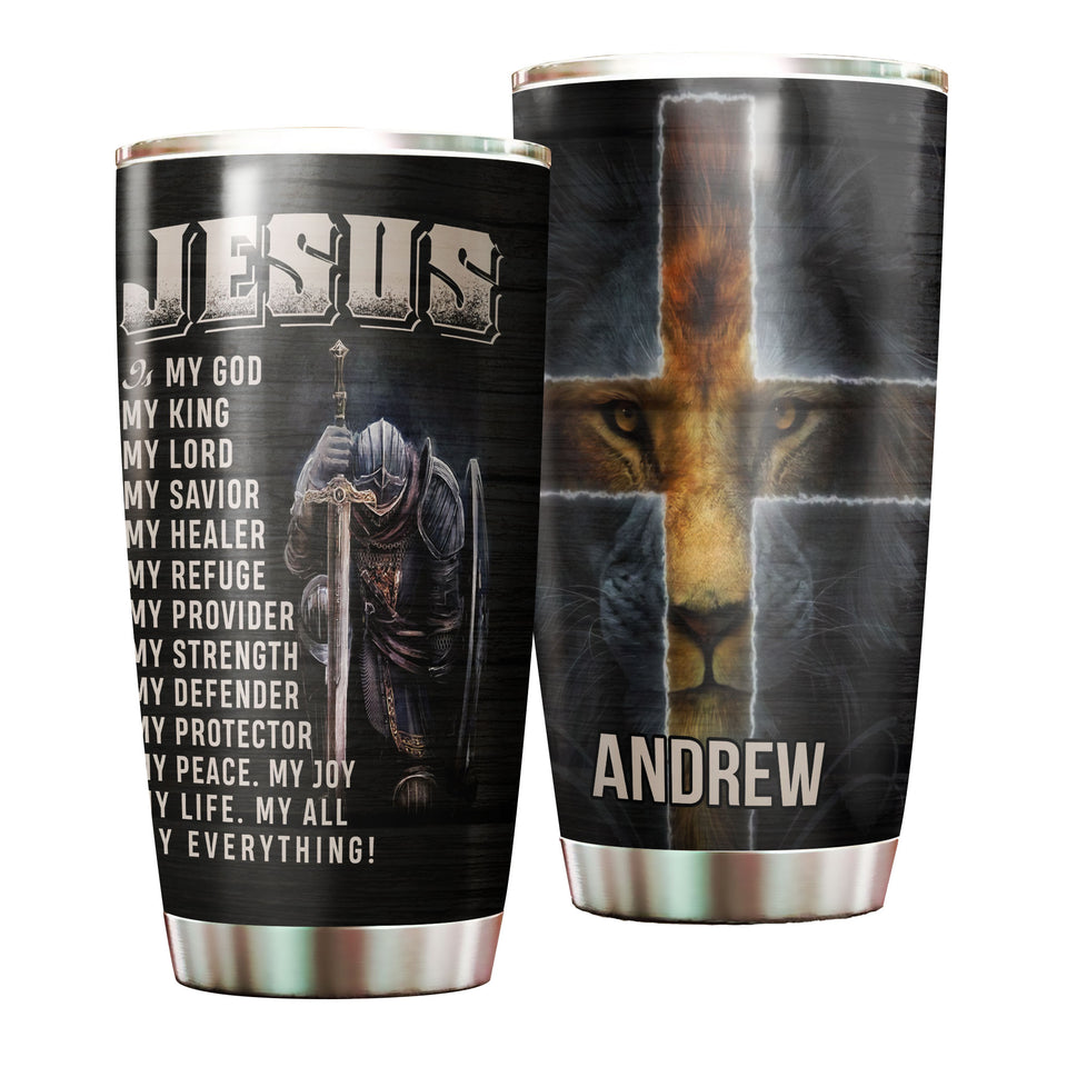 Camellia Persionalized 3D Jesus My Everything Stainless Steel Tumbler - Customized Double - Walled Insulation Thermal Cup With Lid Gift For Christian