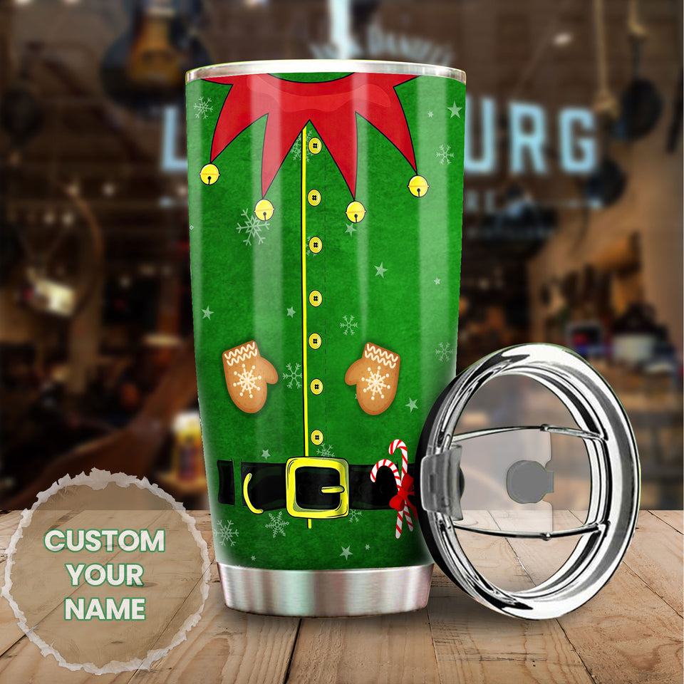 Camellia Personalized Christmas Clothes Stainless Steel Tumbler - Customized Double-Walled Insulation Travel Thermal Cup With Lid