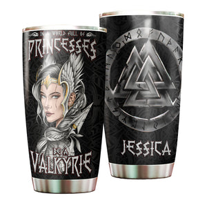 Camellia Personalized Be A Valkyrie Stainless Steel Tumbler - Double-Walled Insulation Vacumm Flask - Gift For Myth Lovers, Valkyrie Fans