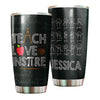 Camellia Personalized Teach Love Inspire Stainless Steel Tumbler-Sweat-Proof Double Wall Cup With Lid Gift For Math Teacher