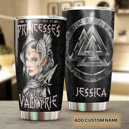 Camellia Personalized Be A Valkyrie Stainless Steel Tumbler - Double-Walled Insulation Vacumm Flask - Gift For Myth Lovers, Valkyrie Fans