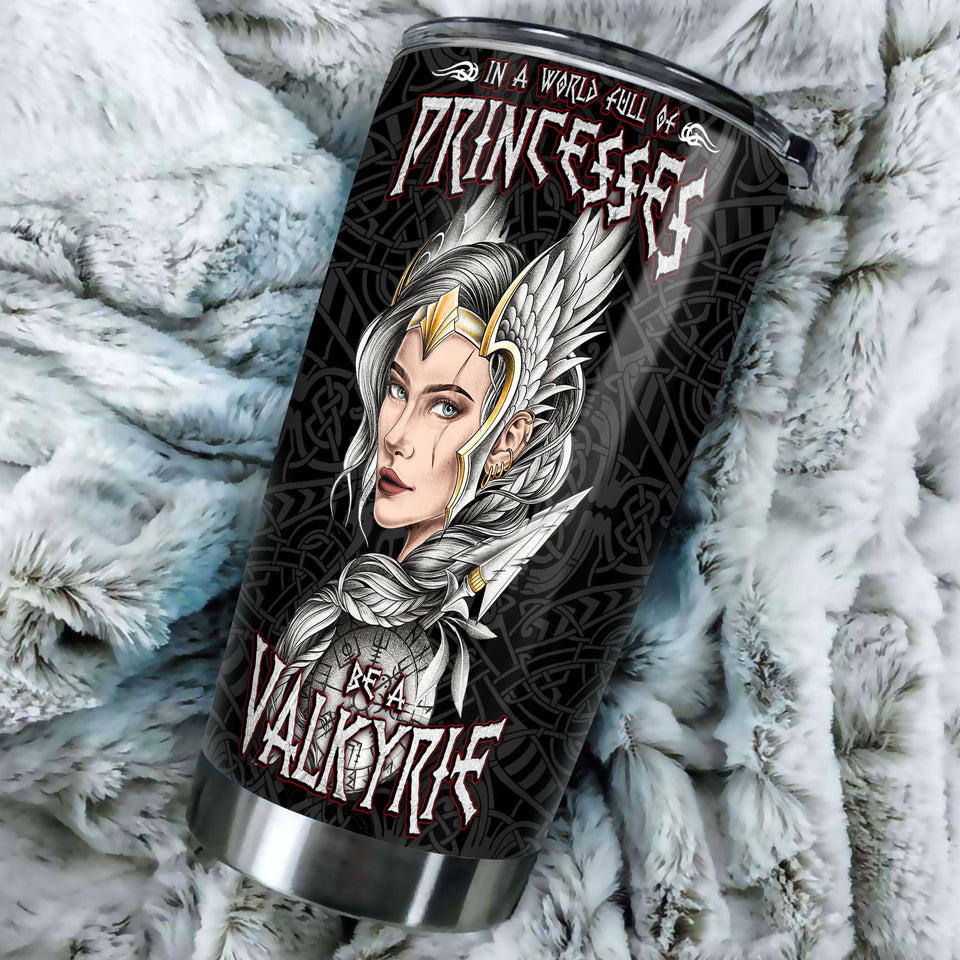 Camellia Personalized Be A Valkyrie Stainless Steel Tumbler - Double-Walled Insulation Vacumm Flask - Gift For Myth Lovers, Valkyrie Fans