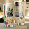 Camellia Personalized 3D Guitar You Hear The Music But You Feel The Bass Stainless Steel Tumbler - Customized Double-Walled Insulation Travel Thermal Cup With Lid Gift For Guitarist