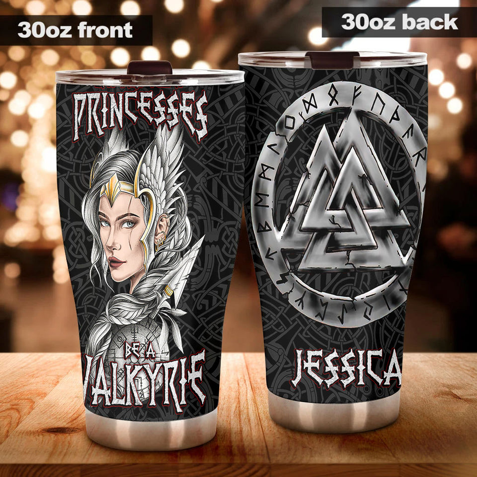 Camellia Personalized Be A Valkyrie Stainless Steel Tumbler - Double-Walled Insulation Vacumm Flask - Gift For Myth Lovers, Valkyrie Fans
