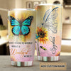 Camellia Personalized Butterfly And I Think To Myself What A Wonderful World Stainless Steel Tumbler - Double-Walled Insulation Vacumm Flask - For Thanksgiving, Memorial Day, Christmas Gift