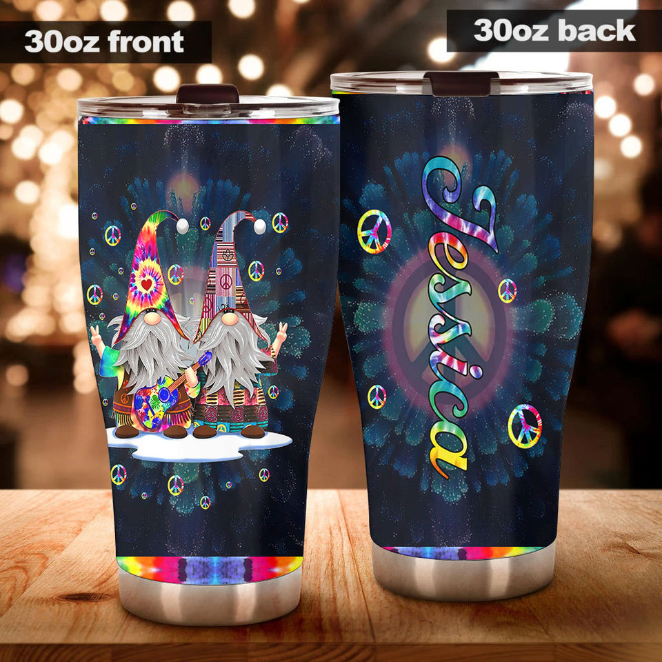Camellia Personalized Hippie Gnomy Stainless Steel Tumbler-Double-Walled Insulation Travel Cup With Lid Gift For Chistmas 02