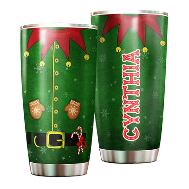 Camellia Personalized Christmas Clothes Stainless Steel Tumbler - Customized Double-Walled Insulation Travel Thermal Cup With Lid