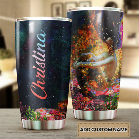 Camellia Persionalized Mermaid Coral  Stainless Steel Tumbler - Customized Double - Walled Insulation Travel Thermal Cup With Lid