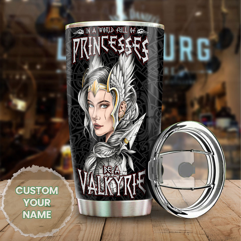 Camellia Personalized Be A Valkyrie Stainless Steel Tumbler - Double-Walled Insulation Vacumm Flask - Gift For Myth Lovers, Valkyrie Fans
