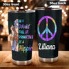 Camellia Personalized I A worl Full Of Princess Be Hippie Stainless Steel Tumbler-Sweat-Proof Double Wall Travel Cup With Lid Gift For Hippie Girl 02