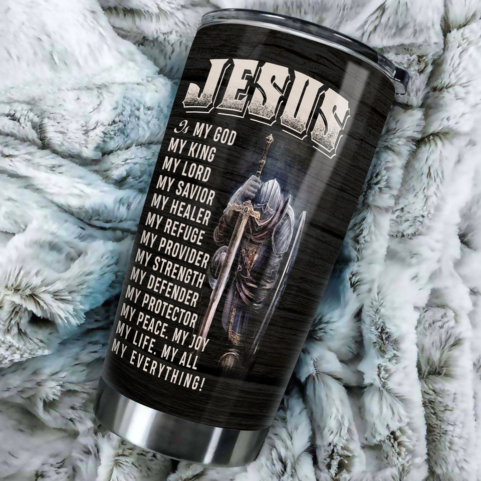 Camellia Persionalized 3D Jesus My Everything Stainless Steel Tumbler - Customized Double - Walled Insulation Thermal Cup With Lid Gift For Christian