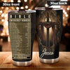 Camellia Personalized  Bible Emergency Numbers Stainless Steel Tumbler - Customized Double-Walled Insulation Travel Thermal Cup With Lid Gift For Christian