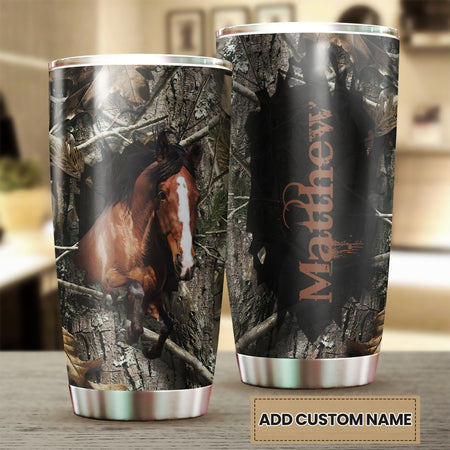 Camellia Personalized Horse Gifts Stainless Steel Tumbler - Double-Walled Insulation Vacumm Flask - Gift For Horse Lovers, Cowgirls, Cowboys, Perfect Christmas, Thanksgiving Gift