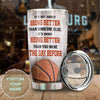 Camellia Persionalized Basketball Being Better Than You Were The Day Before Stainless Steel Tumbler - Customized Double - Walled Insulation Travel Thermal Cup With Lid