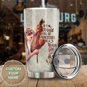 Camellia Personalized Horse Girl Stainless Steel Tumbler - Double-Walled Insulation Vacumm Flask - Gift For Horse Lovers, Cowgirls, Cowboys, Perfect Christmas, Thanksgiving Gift 02