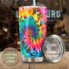 Camellia Personalized Butterfly Tie Dye Hippie Stainless Steel Tumbler - Double-Walled Insulation Vacumm Flask - For Thanksgiving, Memorial Day, Christians, Christmas Gift