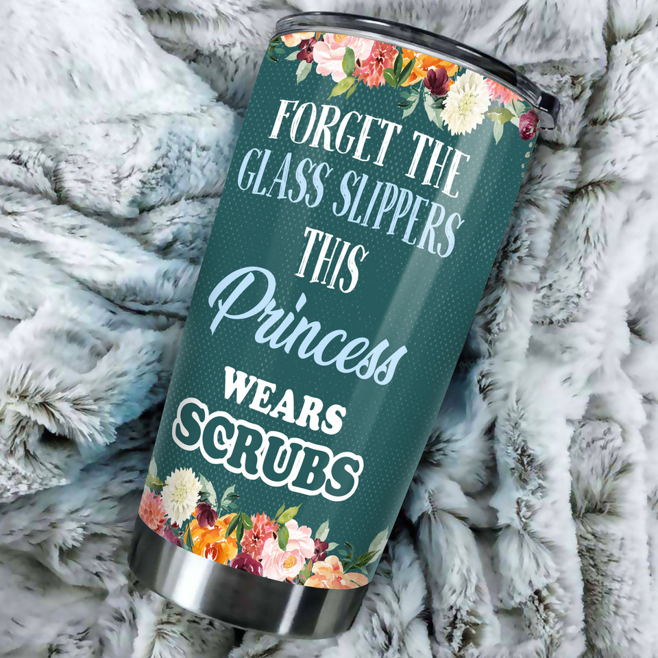 Camellia Personalized Nurse Princess Scrubs Stainless Steel Tumbler - Double-Walled Insulation Vacumm Flask - Gift For Nurse, Christmas Gift, International Nurses Day