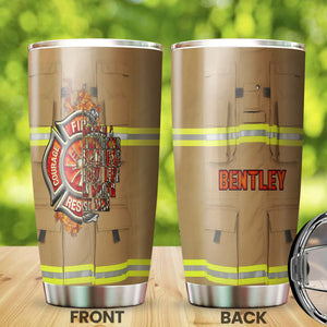 Camellia Personalized Firefighter Clothing Cover Stainless Steel Tumbler-Double-Walled Insulation Gift For Firefighter Fireman 02
