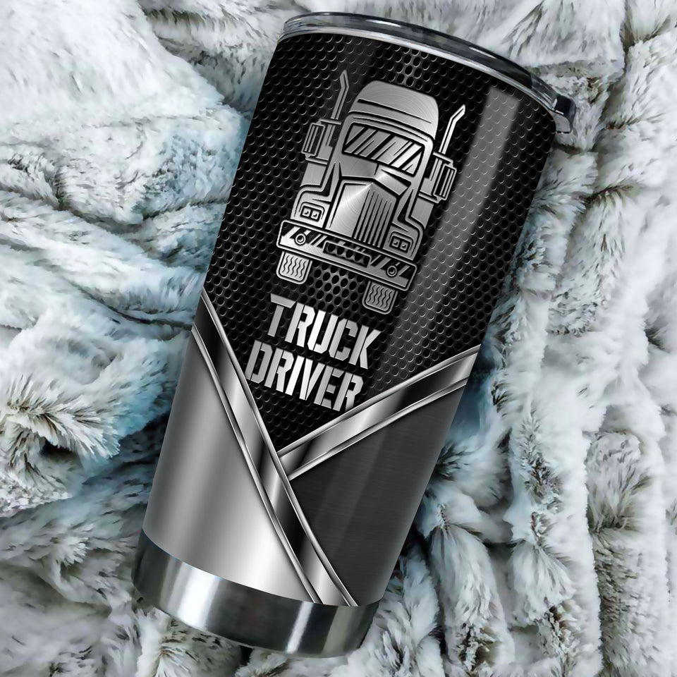 Camellia Personalized Truck Driver Stainless Steel Tumbler-Double-Walled Insulation Cup With Lid Gift For Trucker