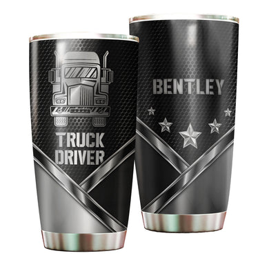 Camellia Personalized Truck Driver Stainless Steel Tumbler-Double-Walled Insulation Cup With Lid Gift For Trucker