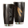 Camellia Personalized Native American Mandala Pattern Stainless Steel Tumbler-Double-Walled Insulation Travel Cup With Lid