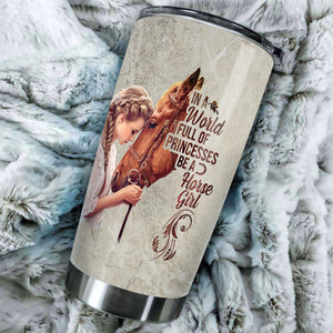 Camellia Personalized Horse Girl Stainless Steel Tumbler - Double-Walled Insulation Vacumm Flask - Gift For Horse Lovers, Cowgirls, Cowboys, Perfect Christmas, Thanksgiving Gift 02