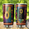 Camellia Personalized Hippie Sunflower Stainless Steel Tumbler-Double-Walled Insulation Travel Cup With Lid 01