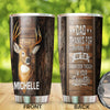 Camellia Persionalized 3D Daughter Thank To Dad  Stainless Steel Tumbler - Customized Double - Walled Insulation Travel Thermal Cup With Lid Gift For Deer Lover Dad