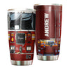 Camellia Personalized Fire Truck Head Stainless Steel Tumbler- Double-Walled Insulation Gift For Truck Driver