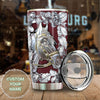 Camellia Personalized Horse Silver Style Stainless Steel Tumbler - Double-Walled Insulation Vacumm Flask - Gift For Horse Lovers, Cowgirls, Cowboys, Perfect Christmas, Thanksgiving Gift