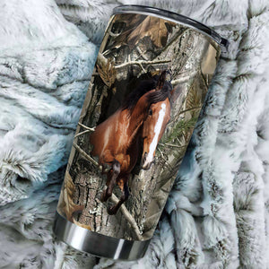 Camellia Personalized Horse Gifts Stainless Steel Tumbler - Double-Walled Insulation Vacumm Flask - Gift For Horse Lovers, Cowgirls, Cowboys, Perfect Christmas, Thanksgiving Gift
