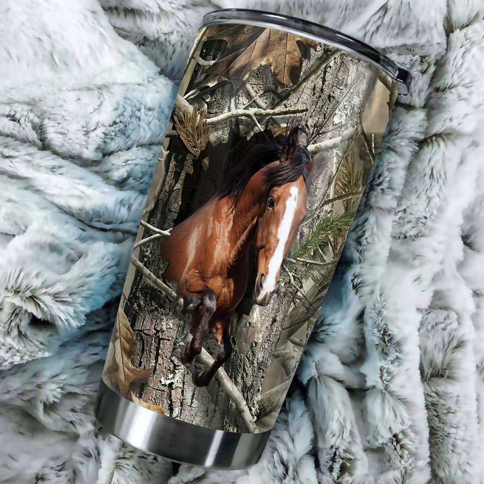 Camellia Personalized Horse Gifts Stainless Steel Tumbler - Double-Walled Insulation Vacumm Flask - Gift For Horse Lovers, Cowgirls, Cowboys, Perfect Christmas, Thanksgiving Gift