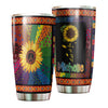 Camellia Personalized Hippie Sunflower Stainless Steel Tumbler-Double-Walled Insulation Travel Cup With Lid 01