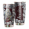 Camellia Personalized Horse Silver Style Stainless Steel Tumbler - Double-Walled Insulation Vacumm Flask - Gift For Horse Lovers, Cowgirls, Cowboys, Perfect Christmas, Thanksgiving Gift