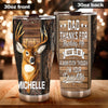 Camellia Persionalized 3D Daughter Thank To Dad  Stainless Steel Tumbler - Customized Double - Walled Insulation Travel Thermal Cup With Lid Gift For Deer Lover Dad