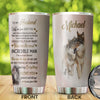 Camellia Persionalized 3D Wolf To My Husband I Love You Forever And Always Stainless Steel Tumbler - Customized Double - Walled Insulation Travel Thermal Cup With Lid Gift For Husband Couple