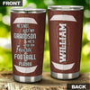 Camellia Personalized American Football To My Grandson Quotes Stainless Steel Tumbler - Double-Walled Insulation Vacumm Flask - For American Football Fans, Gift For Grandsons