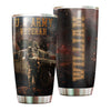 Camellia Personalized 3D American Army Veteran Stainless Steel Tumbler - Customized Double-Walled Insulation Thermal Cup With Lid