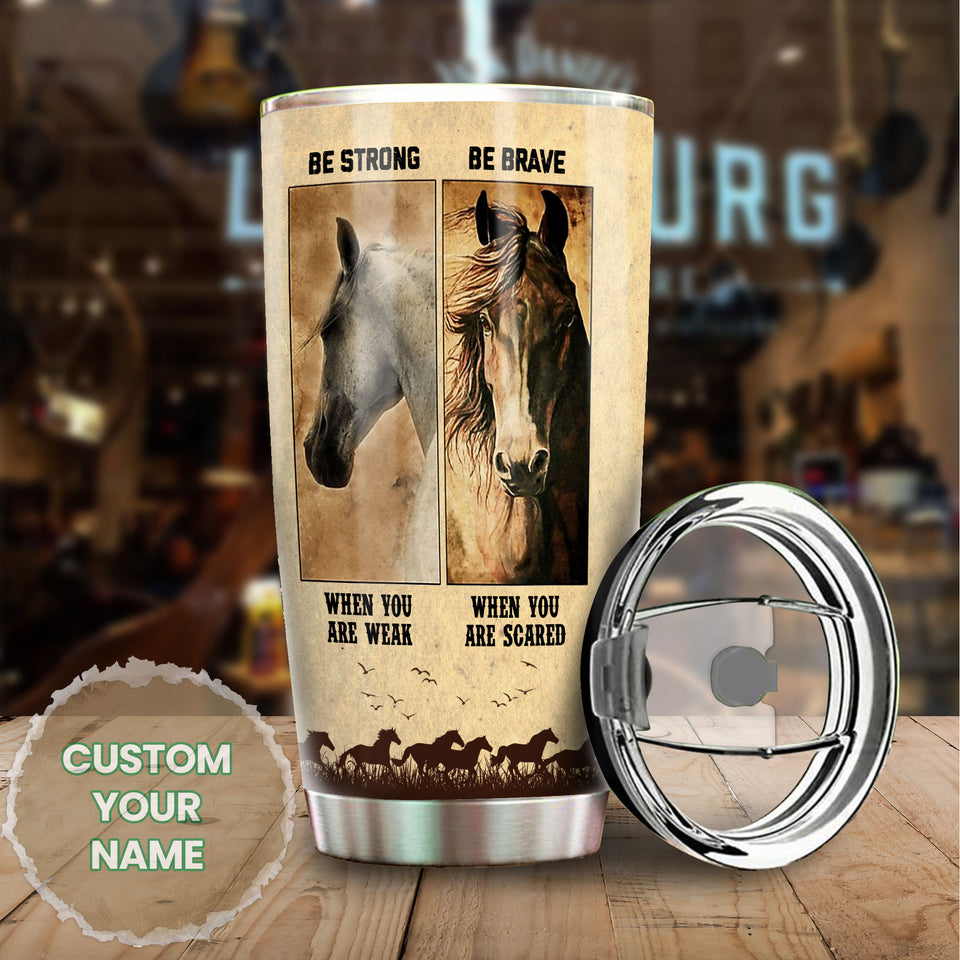 Camellia Personalized Horses Advice Stainless Steel Tumbler - Double-Walled Insulation Vacumm Flask - Gift For Horse Lovers, Cowgirls, Cowboys, Perfect Christmas, Thanksgiving Gift