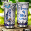 Camellia Personalized Dream Bijg Little Mermaid Stainless Steel Tumbler-Double-Walled Insulation Travel Cup With Lid