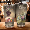 Camellia Personalized Butterfly Some Girls Are Born With Books In Their Soul Stainless Steel Tumbler - Double-Walled Insulation Vacumm Flask - For Thanksgiving, Memorial Day, Christians, Christ