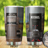 Camellia Personalized Black Truck Stainless Steel Tumbler - Double-Walled Insulation Vacumm Flask - Gift For Truck Drivers