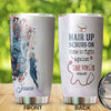Camellia Personalized Doctor Hair Up Scrups On Time To Fight Against The Virus Stainless Steel Tumbler - Customized Double-Walled Insulation Travel Thermal Cup With Lid
