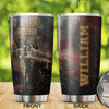 Camellia Personalized 3D American Army Veteran Stainless Steel Tumbler - Customized Double-Walled Insulation Thermal Cup With Lid