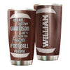 Camellia Personalized American Football To My Grandson Quotes Stainless Steel Tumbler - Double-Walled Insulation Vacumm Flask - For American Football Fans, Gift For Grandsons