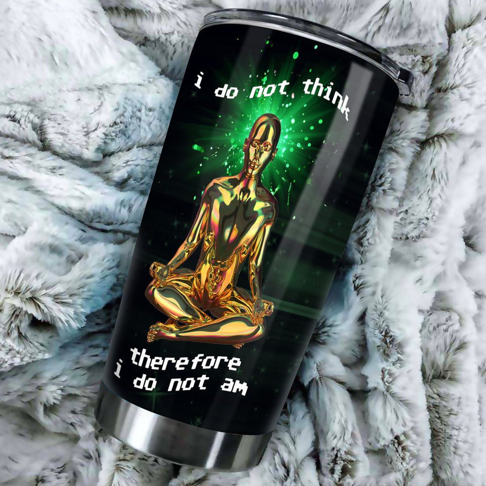 Camellia Persionalized 3D Meditation Stainless Steel Tumbler - Customized Double - Walled Insulation Thermal Cup With Lid Gift For Meditator Yoga Lover