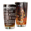 Camellia Personalized Firefighter Label Stainless Steel Tumbler-Double-Walled Insulation Gift For Firefighter Fireman